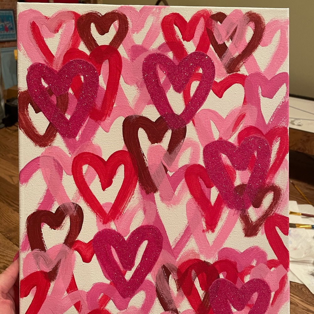 Preppy heart painting